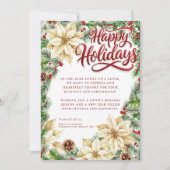 ポインセチア&パイン企業のホリデーカード シーズンカード (正面)