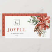 ポインセチア・パイン喜ばしいクリスマスロゴ事業 シーズンカード (正面/裏面)