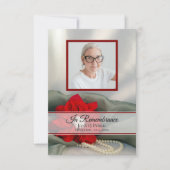 ポインセチア・パールズ冬葬儀記念悔やみや弔慰 サンキューカード (正面)