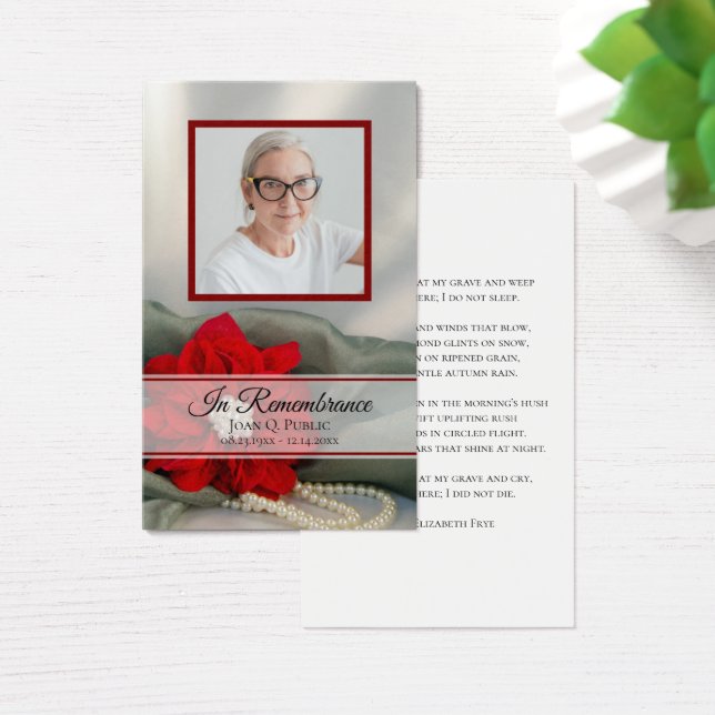 ポインセチア・パールズ冬葬儀記念祈りの言葉 (デスク)