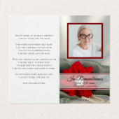 ポインセチア・パールズ冬葬儀記念祈りの言葉 名刺 (外部フラット)