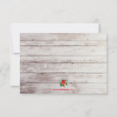 ポインセチア ピース＆ラブ - 3x5 クリスマスカード 招待状 (裏面)