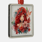 ポインセチア・フラワーガール メタルオーナメント (右)