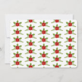 ポインセチア フレーム ホリデー フォト テンプレート フラット カード (裏面)