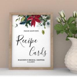 ポインセチア ブライダルシャワー レシピ カード サイン