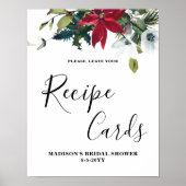 ポインセチア ブライダルシャワー レシピ カード サイン (正面)
