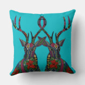 ポインセチア・ブルー クッション (裏面)