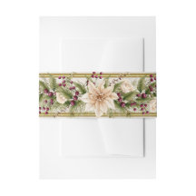 ポインセチア&ベリーと金ゴールド