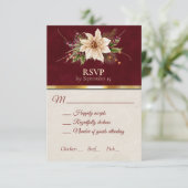 ポインセチア&ベリーズホリデ結婚ーズ 出欠カード (スタンド正面)