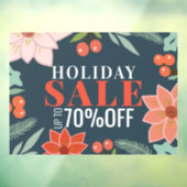 ポインセチア&ベリーフローラホリデーセールネイビー ウィンドウサイン (シート3)