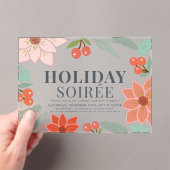 ポインセチア&ベリーホリデーソイレ澄んパーティー アクリル招待状 (インサイチュ (ポータブル))