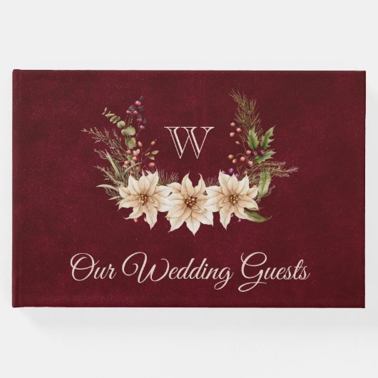 ポインセチア&ベリー冬の結婚式 ゲストブック (正面)