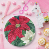 ポインセチア ペーパープレート (パーティー)