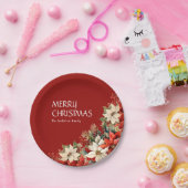 ポインセチア ペーパープレート (パーティー)