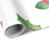 ポインセチア&ホリークリスマスラッピング紙 ラッピングペーパー (ロールコーナー)