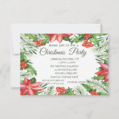 ポインセチア、ホリーベリーカンパニークリスマスパーティー 招待状 (正面)