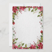 ポインセチア + ホーリー 水彩 Cookie 交換 招待状 (裏面)