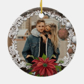 ポインセチア・ボーブル |クリスマス華美の休日の写真 セラミックオーナメント (裏面)