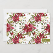 ポインセチア・メリークリスマスエレガント・クリスマスカード 招待状 (裏面)