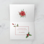 ポインセチア&メリークリスマスタイポグラフィ3 – 写真 シーズンカード (内部)