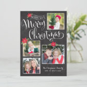 ポインセチア・メリークリスマスフォトカード シーズンカード (スタンド正面)