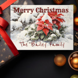 ポインセチア・メリークリスマス カード