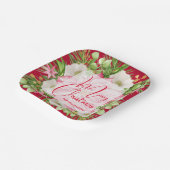 ポインセチア・メリークリスマス ペーパープレート (傾斜あり)