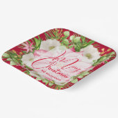 ポインセチア・メリークリスマス ペーパープレート (傾斜あり)