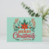 ポインセチア メリークリスマス ホリデー カード (スタンド正面)