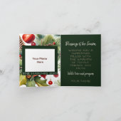 ポインセチア&レッドオーナメント写真&ファクトクリスマス カード (内部)