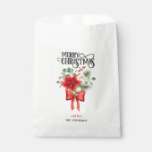 ポインセチア ローズ クリスマス フラワー ブーケ フェイバーバッグ (正面)