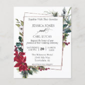 ポインセチア 冬 クリスマス 花フレーム 予算 チラシ (正面)