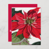 ポインセチア 招待状 (正面/裏面)