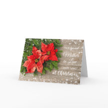 ポインセチア、木製のクリスマスマザーに松の法律