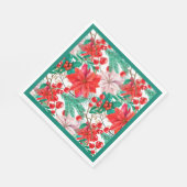 ポインセチア、松の枝と赤い果実 スタンダードランチョンナプキン (角)