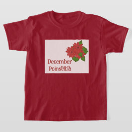 ポインセチア 水彩画 12月 誕生日 キッズ Tシャツ