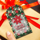 ポインセチア 花 葉 休日 クリスマス ギフトタグ