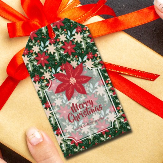 ポインセチア 花 葉 休日 クリスマス ギフトタグ