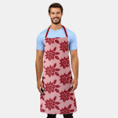 ポインセチア（赤） エプロン (着用した状態)