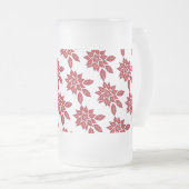 ポインセチア(赤) フロストグラスビールジョッキ (正面右)