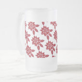 ポインセチア(赤) フロストグラスビールジョッキ (正面左)