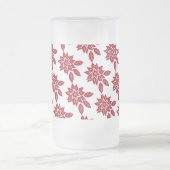 ポインセチア(赤) フロストグラスビールジョッキ (中央)