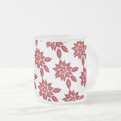 ポインセチア（赤） フロストグラスマグカップ (正面右)