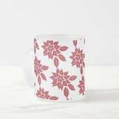 ポインセチア（赤） フロストグラスマグカップ (正面左)