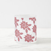 ポインセチア（赤） フロストグラスマグカップ (中央)