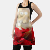 ポインセチア、輝く金ゴールドの雪パーソナライズされた- エプロン (インサイチュ)