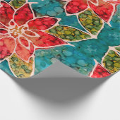 ポインセチアFaのlaのlaのクリスマスの包装紙 ラッピングペーパー (角)