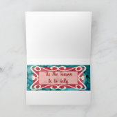 ポインセチアFaのlaのlaのクリスマスの挨拶 シーズンカード (内部)