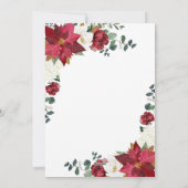 ポインセチアMagnoliaフローラモダン写真クリスマス シーズンカード (裏面)