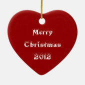 ポインセチアon赤 セラミックオーナメント (裏面)